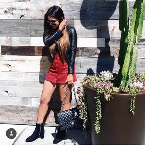 Burgundy button down skirt